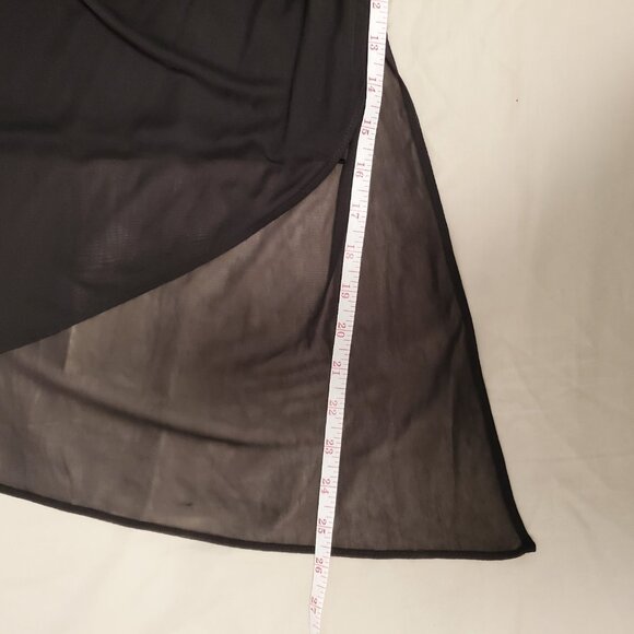 Made-in-Canada Sexy Black Skirt with Sheer Overlay by Le Chateau - Picture 4 of 4